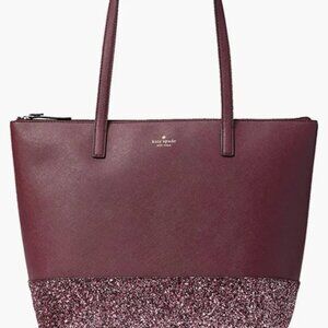 KATE SPADE Greta Court Ina Glitter Cherry Wood Shoulder Bag